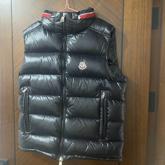 Moncler Jackets & Blazers - Unisex Tricolor Hood Moncler Black Puffer Vest